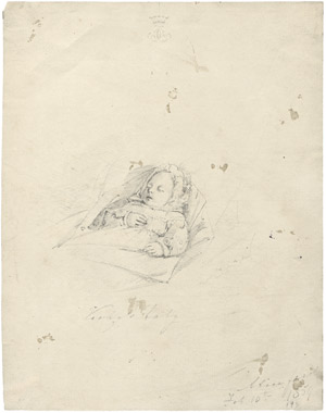 Lot 2796, Auction  103, Alice, Großherzogin von Hessen, Sign. Bleistiftzeichnung: Wilhelm II. als Baby