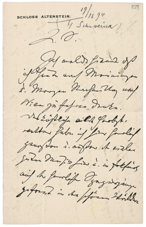 Lot 2824, Auction  103, Brahms, Johannes, Brief 1894