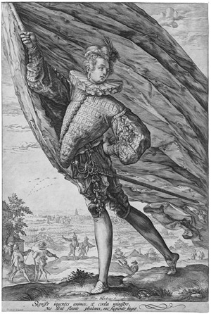 Lot 5109, Auction  103, Goltzius, Hendrick, Der Fahnenschwinger, nach links gewandt