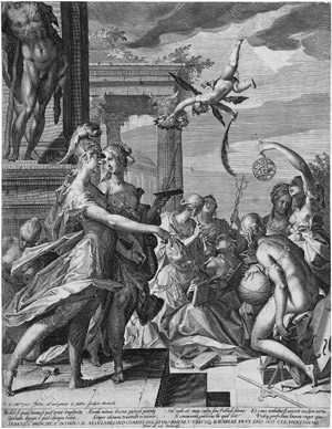 Lot 5220, Auction  103, Sadeler, Aegidius, Minerva führt Pictura den Freien Künsten zu