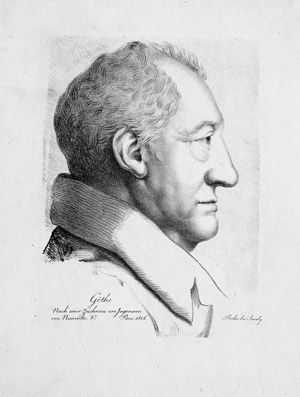 Lot 5508, Auction  103, Pfenninger, Elisabeth, Bildnis Johann Wolfgang von Goethe im Profil