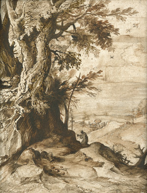 Lot 6004, Auction  103, Bril, Paul - Nachfolge, Landschaft mit dem hl. Hieronymus bei einem Baum