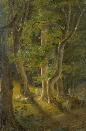 Lot 6065, Auction  103, Lund, Johann Ludvig Gebhard, Waldlandschaft mit Hirten und seinen Schafen