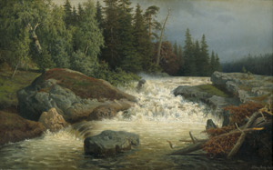 Lot 6090, Auction  103, Münsterhjelm, Hjalmar, Nordische Landschaft mit tosendem Gebirgsbach