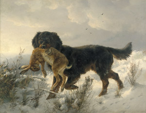 Lot 6146, Auction  103, Fay, Benno Ludwig, Winterlandschaft mit Apportierhund