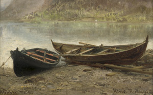 Lot 6171, Auction  103, Eschke, Hermann, Zwei Fischerboote im norwegischen Ulvik am Hardangerfjiord