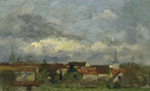 Lot 6172, Auction  103, Tübbecke, Paul Wilhelm, Blick auf Weimar aus Tübbeckes Schlafstubenfenster