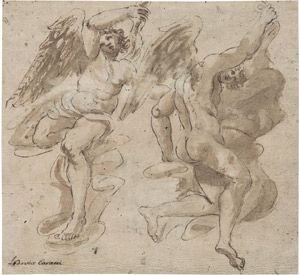 Lot 6193, Auction  103, Bolognesisch, 17. Jh. Zwei Engelfiguren