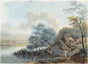 Lot 6282, Auction  103, Dietzsch, Johann Christoph, Flusslandschaft mit Anglern