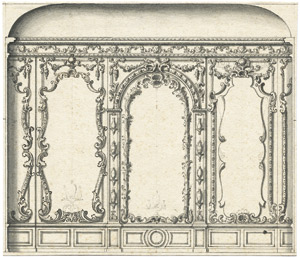 Lot 6341a, Auction  103, Cuvillier, Franz von - zugeschrieben, Entwurf zu einer Rokoko-Wanddekoration