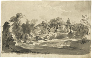 Lot 6705, Auction  103, Klinsky, Johann Gottfried, Sächsische Landschaft mit Bauernhäusern