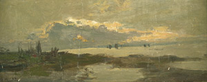 Lot 7337, Auction  103, Moras, Walter, Kleine Seenlandschaft