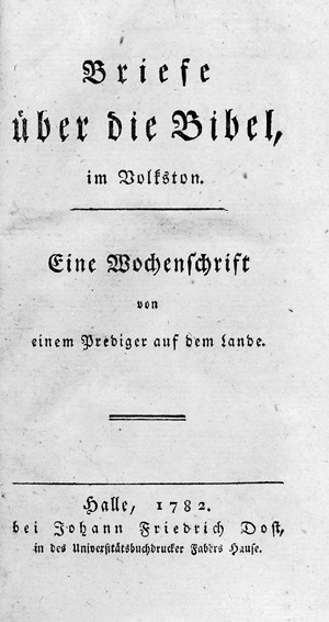 Lot 1581, Auction  104, Bahrdt, Karl Friedrich, Briefe über die Bibel, im Volkston