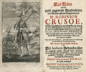 Lot 1639a, Auction  104, Defoe, Daniel, Das Leben des Robinson Crusoe. 2. Hbg. Ausg. 1721