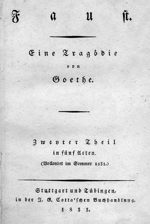Lot 1722, Auction  104, Goethe, Johann Wolfgang von., Faust. Eine Tragödie (Teile I + II)