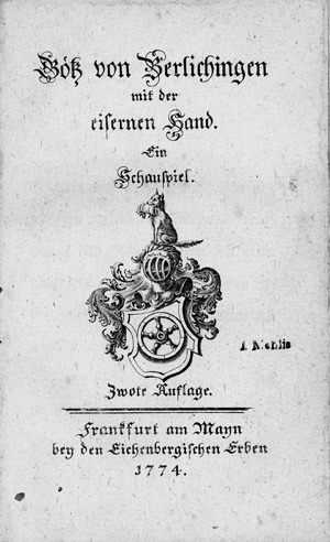 Lot 1723, Auction  104, Goethe, Johann Wolfgang von, Götz von Berlichingen