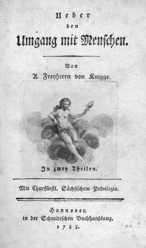 Lot 1818, Auction  104, Knigge, Adolph Freiherr von, Ueber den Umgang mit Menschen