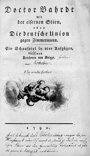 Lot 1826, Auction  104, Kotzebue, August v., Doctor Bahrdt mit der eisernen Stirn