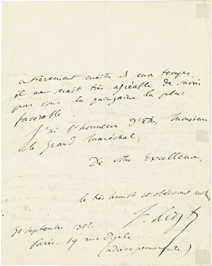 Lot 2886, Auction  104, Liszt, Franz, Brief 1842 über Beethoven