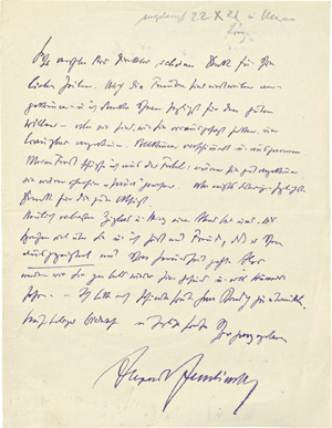Lot 2922, Auction  104, Zemlinsky, Alexander von, Brief 1921