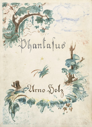 Lot 3221, Auction  104, Holz, Arno, Phantasus. Privater Pergamentband mit Deckelillustration 
