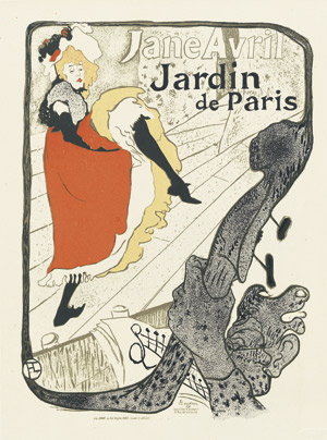 Lot 3703, Auction  104, Toulouse-Lautrec, Henri de, Jane Avril - Jardin de Paris. Tafel 110 aus "Les Maîtres d'Affiche"