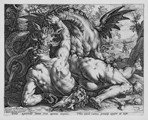 Lot 5123, Auction  104, Goltzius, Hendrick, Der Drachen vernichtet die Freunde des Cadmus