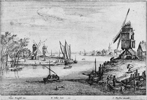 Lot 5134, Auction  104, Hollar, Wenzel, Die drei Windmühlen; Die Fähre im Dorfe