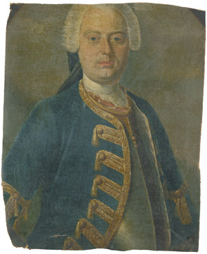 Lot 6027, Auction  104, Bach, Gottlieb Friedrich, 1736. Bildnis eines adligen Herrn im blaugrauen Mantel