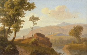 Lot 6061, Auction  104, Blaschnik, Arthur, Landschaft in den Abruzzen mit Bergdorf