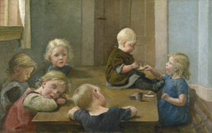 Lot 6175, Auction  104, Mundt, Caroline Emilie, Schlafende und essende Kinder um einen Tisch