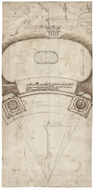 Lot 6242, Auction  104, Italienisch, 16. Jh. Grundriss zu einer kleinen Kapelle