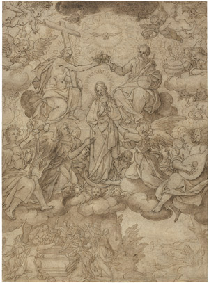 Lot 6249, Auction  104, Kager, Johann Matthias - zugeschr., Marienkrönung mit Engelskonzert