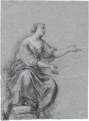 Lot 6326, Auction  104, Le Moyne, François - Umkreis, Sitzende junge Frau, die Hände ausgestreckt