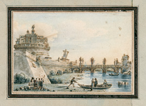 Lot 6330, Auction  104, Nicolle, Victor Jean, Blick auf den Tiber mit der Engelsburg und der Engelsbrücke