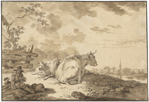 Lot 6342, Auction  104, Roos I, Joseph, Flusslandschaft mit rastendem Vieh