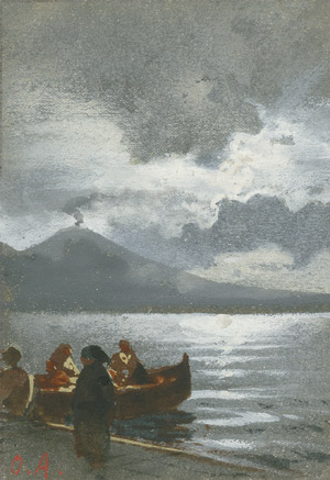 Lot 6371, Auction  104, Achenbach, Oswald, Vollmond über dem Vesuv