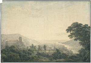 Lot 6414, Auction  104, Deutsch, um 1840. Blick auf Heidelberg