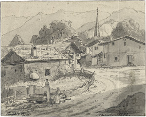 Lot 6461, Auction  104, Kiærskou, Frederik Christian Jakobsen, Ansicht des Ortes Tarsch in Südtirol