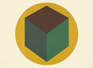 Lot 7279, Auction  104, LeWitt, Sol, Centered Cube Within a Yellow Circle