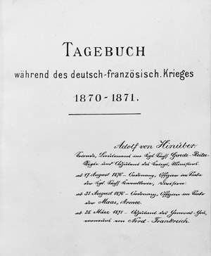 Lot 125, Auction  105, Hinüber, Adolf von, Tagebuch während des deutsch-französisch. Krieges 1870-1871