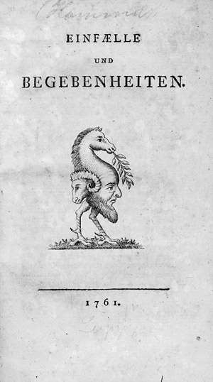 Lot 1709, Auction  105, Hommel, Carl Ferdinand, Einfælle und Begebenheiten
