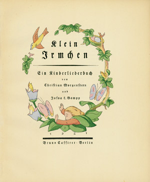 Lot 2060, Auction  105, Morgenstern, Christian, Klein Irmchen. Ein Kinderliederbuch