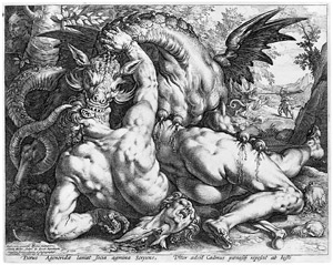 Lot 5122, Auction  105, Goltzius, Hendrick, Der Drachen vernichtet die Freunde des Cadmus