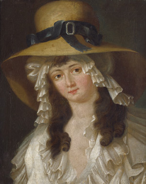Lot 6056, Auction  105, Deutsch, um 1800. Bildnis einer jungen Dame mit Strohhut