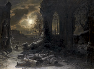 Lot 6072, Auction  105, Kreutzer, Felix, Ruine einer gotischen Kapelle bei Vollmondnacht