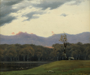 Lot 6101, Auction  105, Kraft, Frederick Carl Julius, Herbstlandschaft mit Hünengrab bei Sonnenaufgang
