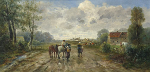 Lot 6133, Auction  105, Barbarini, Emil, Dorf im Vorfrühling