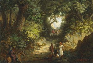 Lot 6138, Auction  105, Methfessel, Adolf, Gauchos mit Viehherde im argentischen Urwald