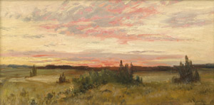 Lot 6201, Auction  105, Moras, Walter, Sonnenaufgang in mecklenburgischer Landschaft. 